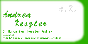 andrea keszler business card